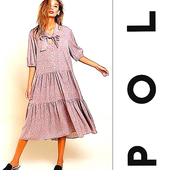 50. POL Ditzy Bean Floral MIDI Dress - Picture 2 of 15